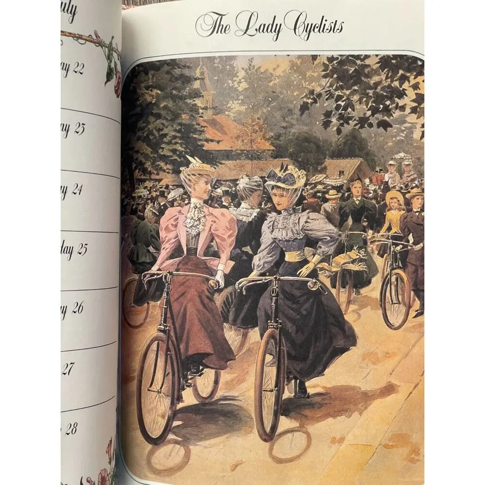 Vintage 1980s Victorian Book of Days Daily Journal with Vibrant Print Pictures ~